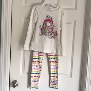 Long sleeved sparkle shirt w/ matching leggings